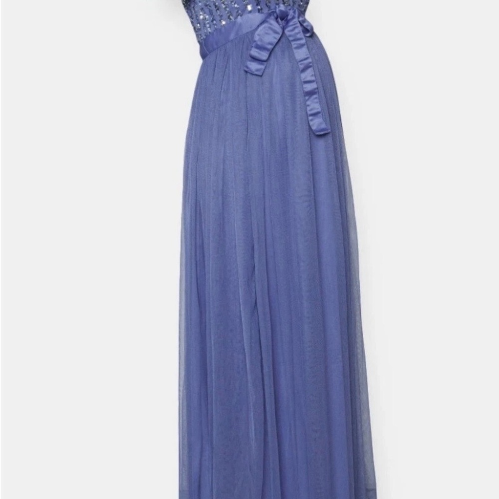 Maternity wedding guest dress blue